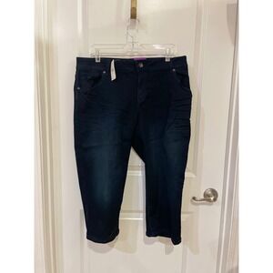 Lane Bryant Skinny Capri Jeans Size 18 Dark Indigo Wash Stretch Cropped Denim